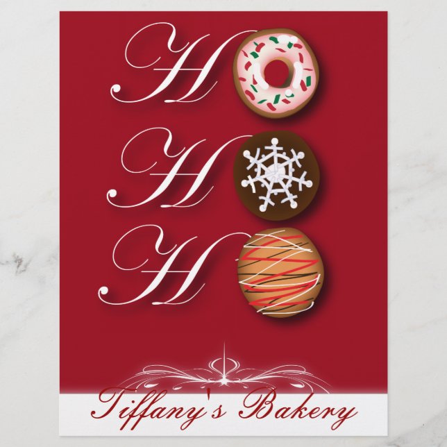 HOHOHOHO Weihnachtskekse Donut Doughnut Bäckerei Flyer (Vorne)