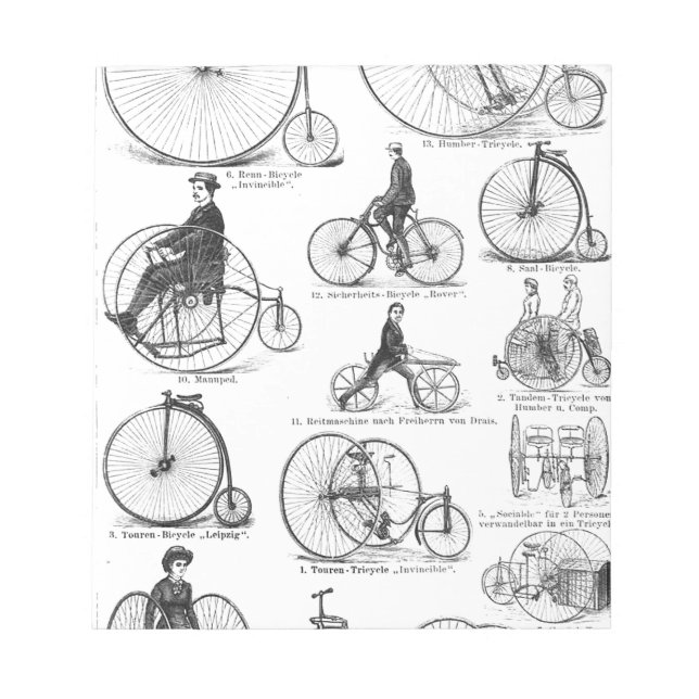 Hohrradpenny-Farthing Notizblock (Vorderseite)