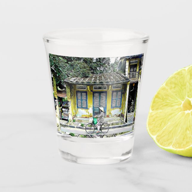 Hoi An, Vietnam Bicycle Schnapsglas (Vorderseite)