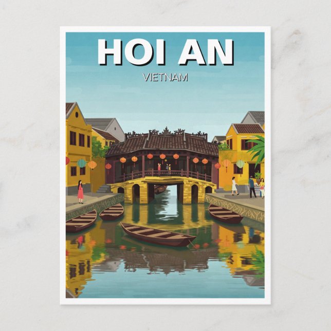 Hoi An Vietnam Japan Covered Bridge Travel Postkarte (Vorderseite)