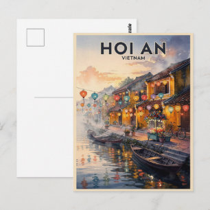 Hoi An Vietnam Vintage Reise Postkarte