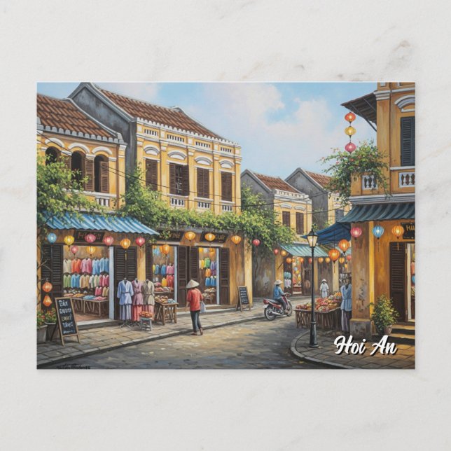 Hoi An Vietnam Vintage Travel Postkarte (Vorderseite)