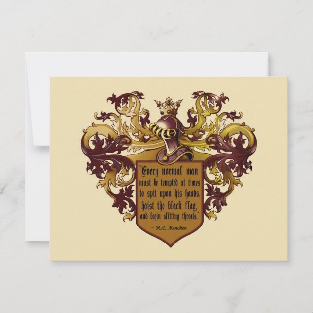 Hoit the Black Flag Mencken Quote Custom Einladung (Vorderseite)