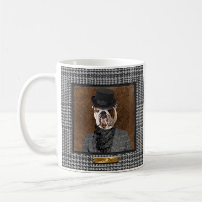 Hoity Toity House Maßgeschneiderte Dapper Bulldog- Kaffeetasse (Links)