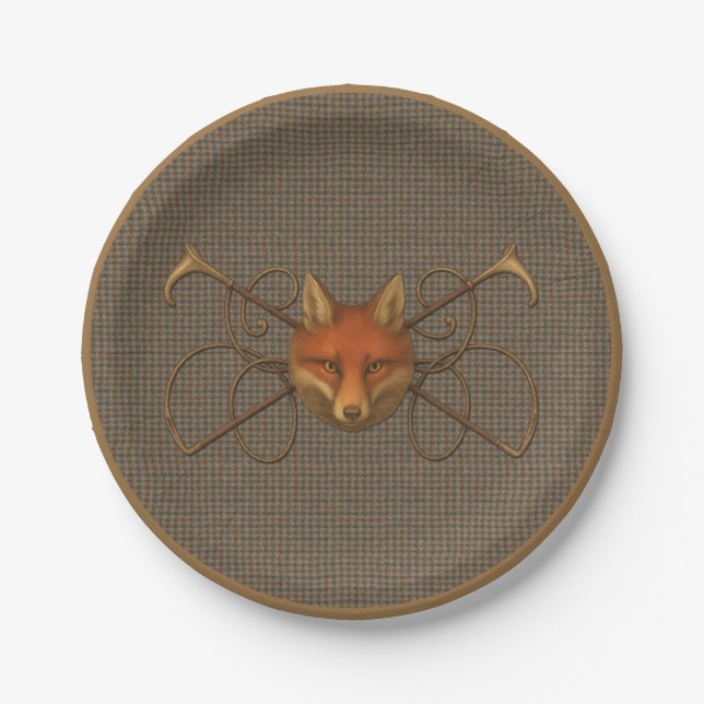 Hoity Toity House Vixen auf Tweed Paper Plate Pappteller (Vorderseite)