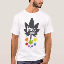 Hoja colores arcoiris free spirit. Vector plant. T-Shirt