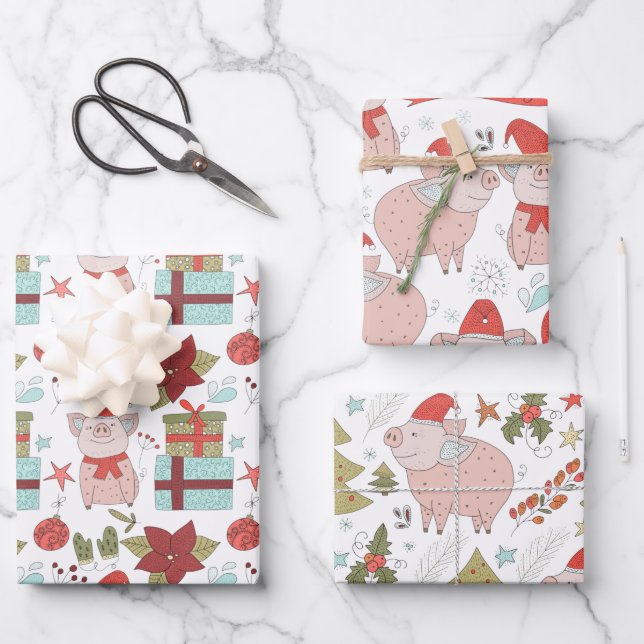 Hojas de papel navideñas geschenkpapier set (Vorderseite)