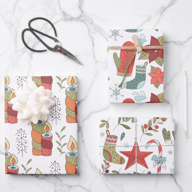 Hojas de papel navideño geschenkpapier set (Vorderseite)