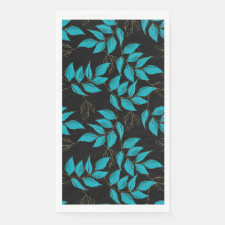 Hojas verdes con bordes dorados serviette