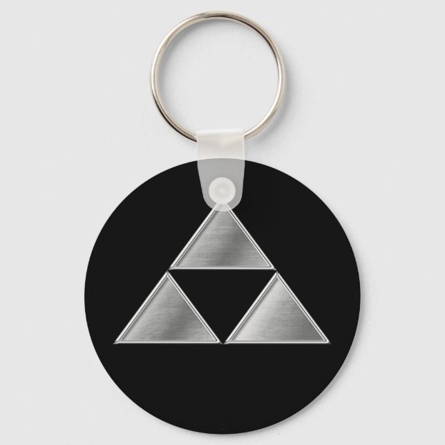 Hojo Clan Kamon Silver Chrome Schlüsselanhänger (Vorderseite)