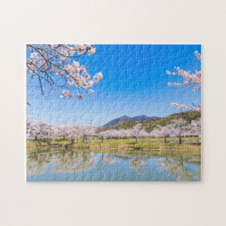Hojo Pond and cherry blossoms Puzzle