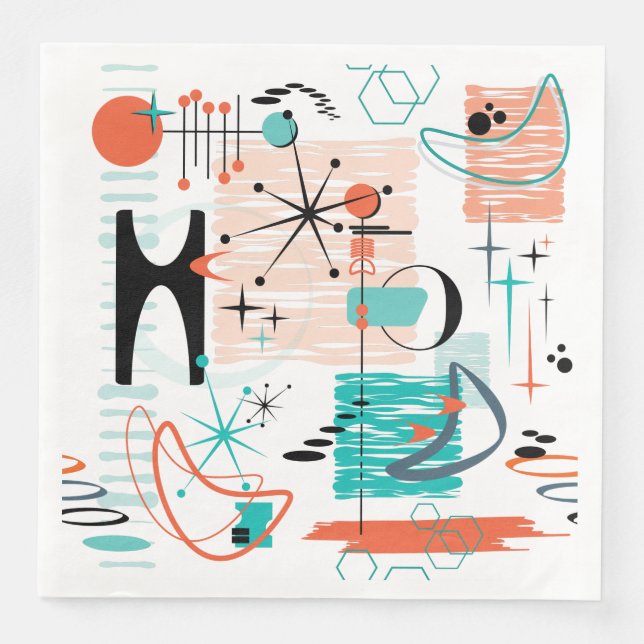 HoJo Retro Paper Dinner Napkins Serviette (Vorderseite)