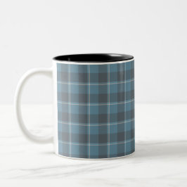 Hoki Blau und Shuttle Grau Kariert Zweifarbige Tasse