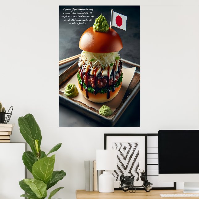 Hokkaido Harmony Burger Indulgence 24x36 Poster (Heimbüro)