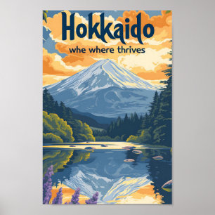 Hokkaido Japan Vintage Kunstreise Poster