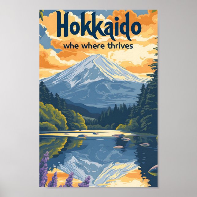 Hokkaido Japan Vintage Kunstreise Poster (Vorne)