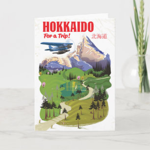 Hokkaido Japan Vintage Vintage-Stil Reiseplakat Feiertagskarte