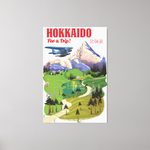 Hokkaido Japan Vintage Vintage Style Reiseposter Leinwanddruck