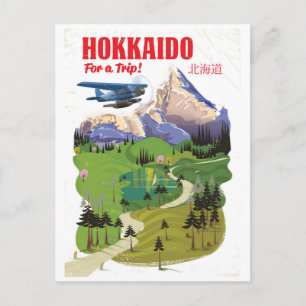 Hokkaido japan Vintages Vintages Reiseplakat Postkarte