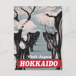 Hokkaido Japanisches Vintage-Reiseposter Postkarte