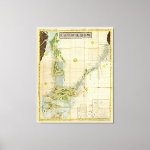 Hokkaido, Sakhalin & Kuril Islands Map (1854) Leinwanddruck