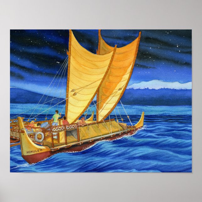 Hokulea Voyaging Canoe Poster (Vorne)