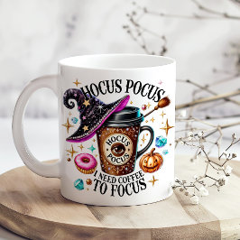 "Hokus Pokus Ich Brauche Kaffee" Lustige Hexerei Jumbo-Tasse