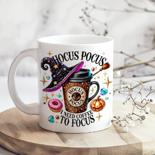 "Hokus Pokus Ich Brauche Kaffee" Lustige Hexerei Jumbo-Tasse