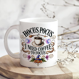 "Hokus Pokus Ich Brauche Kaffee" Lustige Hexerei Jumbo-Tasse