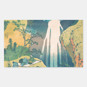 Hokusai Amida-Fälle Japan Wasserfall Rechteckiger Aufkleber