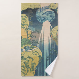 Hokusai Amida Falls Japan Wasserfall Badhandtuch Set