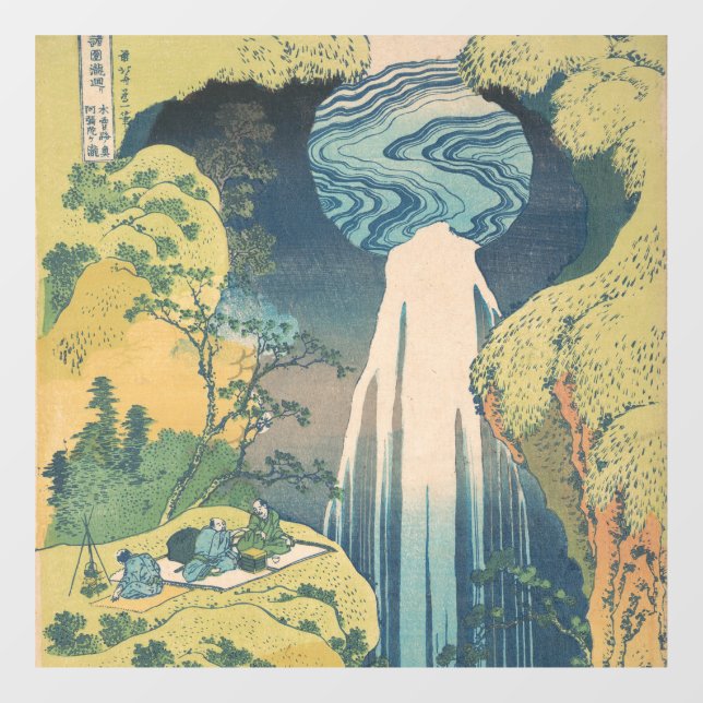 Hokusai Amida Falls Japan Wasserfall Fensteraufkleber (Blatt)