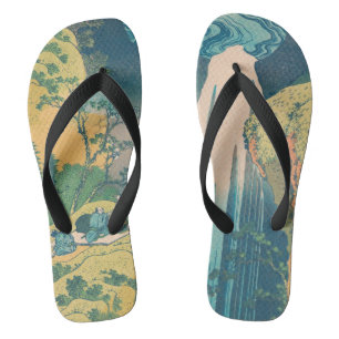 Hokusai Amida Falls Japan Wasserfall Flip Flops