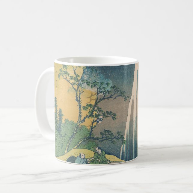 Hokusai Amida Falls Japan Wasserfall Kaffeetasse (Vorderseite Links)