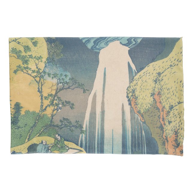 Hokusai Amida Falls Japan Wasserfall Kissenbezug (Vorderseite)
