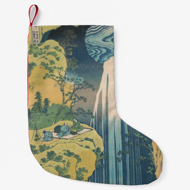 Hokusai Amida Falls Japan Wasserfall Kleiner Weihnachtsstrumpf (Vorderseite)