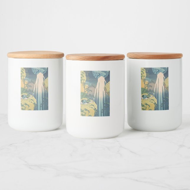 Hokusai Amida Falls Japan Wasserfall Lebensmitteletikett (Flaschen)