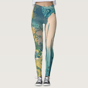 Hokusai Amida Falls Japan Wasserfall Leggings