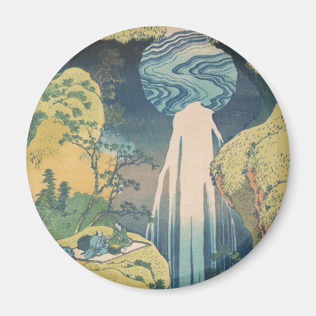 Hokusai Amida Falls Japan Wasserfall Magnet (Vorne)