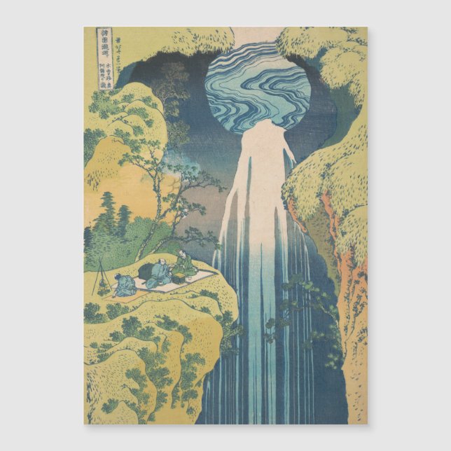 Hokusai Amida Falls Japan Wasserfall Magnetkarte (Vorderseite)