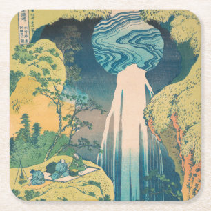 Hokusai Amida Falls Japan Wasserfall Rechteckiger Pappuntersetzer