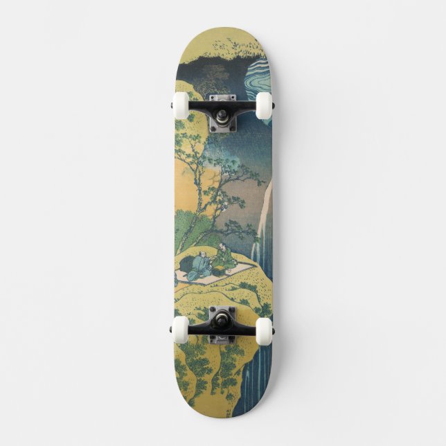 Hokusai Amida Falls Japan Wasserfall Skateboard (Vorderseite)