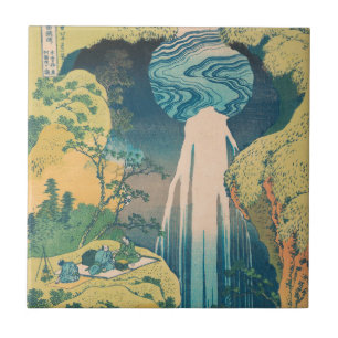 Hokusai Amida Wasserfall Japan Wasserfall  Fliese