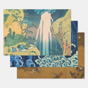 Hokusai Amida Wasserfall Japan Wasserfall Geschenkpapier Set