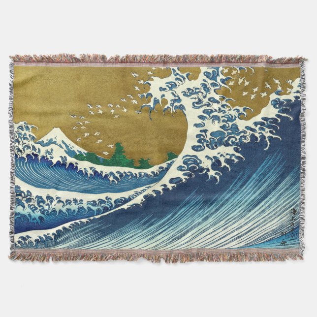 Hokusai Big Wave Japan japanische Kunst Decke (Vorderseite)
