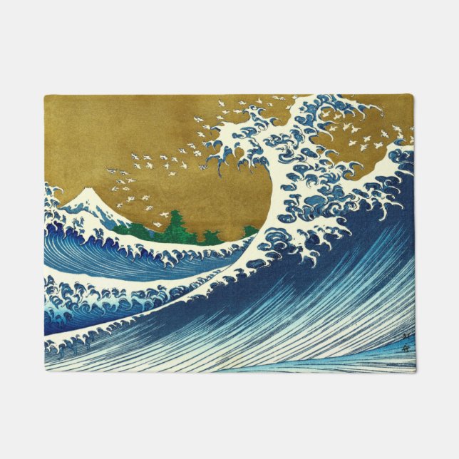 Hokusai Big Wave Japan japanische Kunst Fußmatte (Vorderseite)