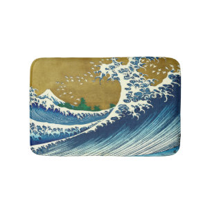 Hokusai Big Wave Japan Vintage Ocean Badematte