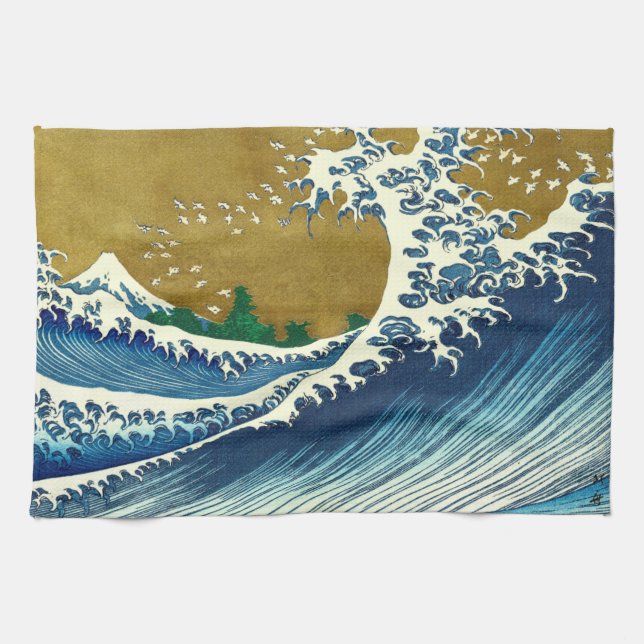 Hokusai Big Wave Japan Vintage Ocean Geschirrtuch (Horizontal)