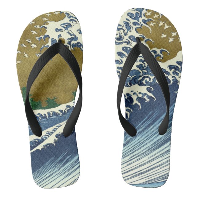 Hokusai Big Wave Japan Vintager Ozean Flip Flops (Fußbett)