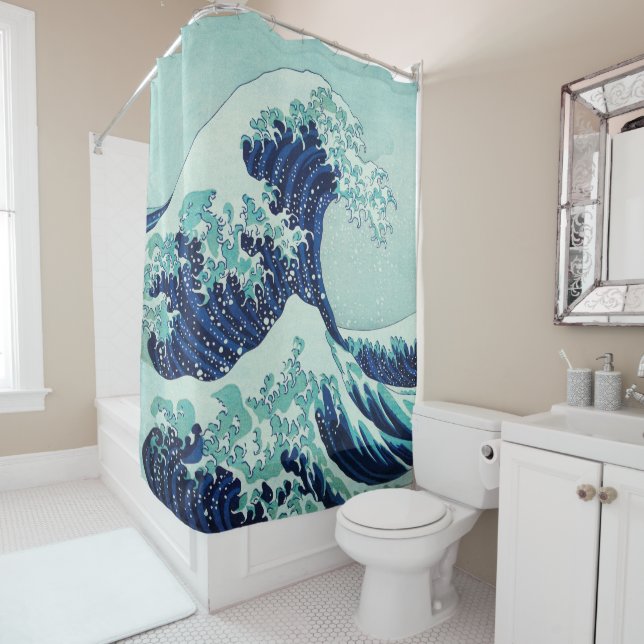 Hokusai Blue Waves Duschvorhang (Beispiel)
